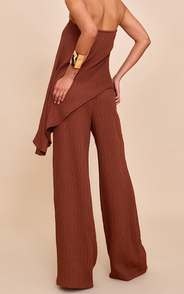 Chocolate Textured Wide Leg Pant image 3