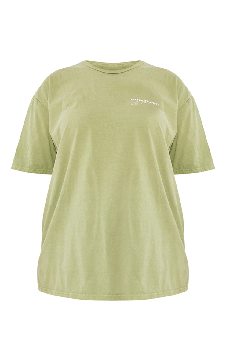 Khaki Worldwide Washed Oversized Tshirt PrettyLittleThing