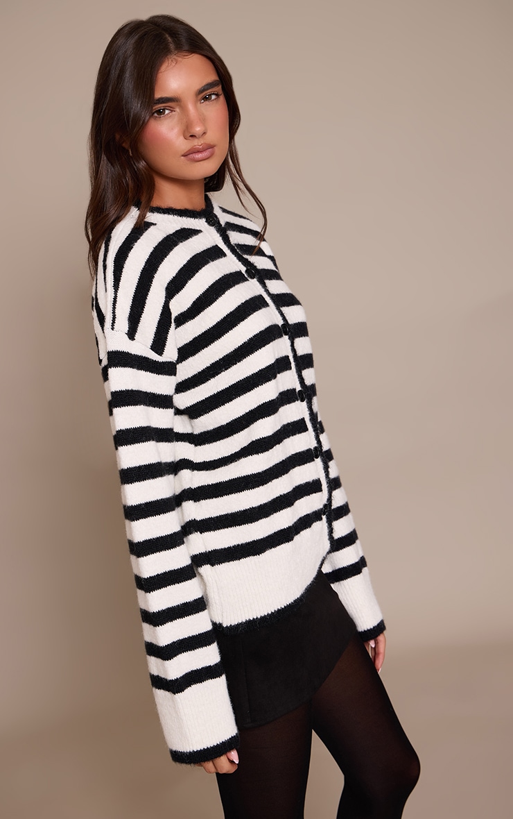 Mono Wool Blend Striped Knitted Cardigan  image 4