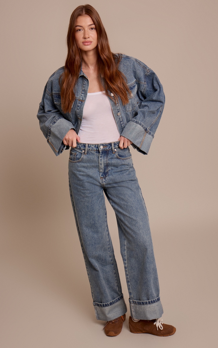 Vintage Turn Up Hem Jeans