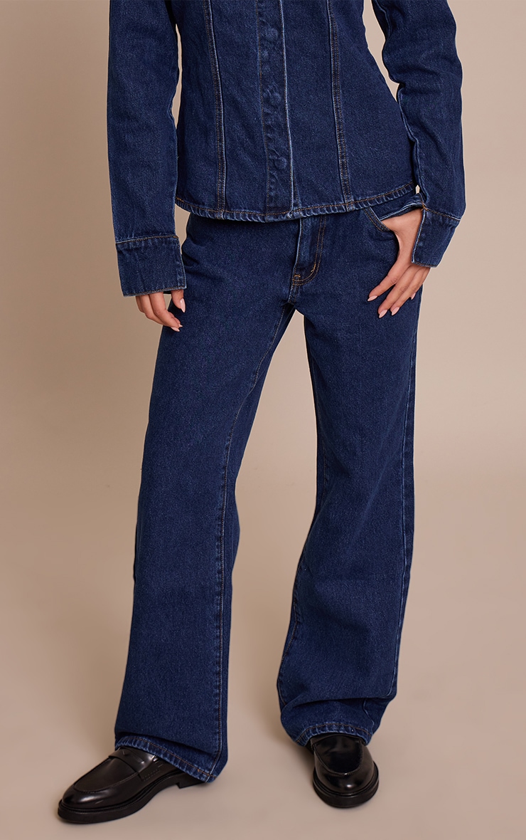 Indigo High Waist Straight Leg image 2