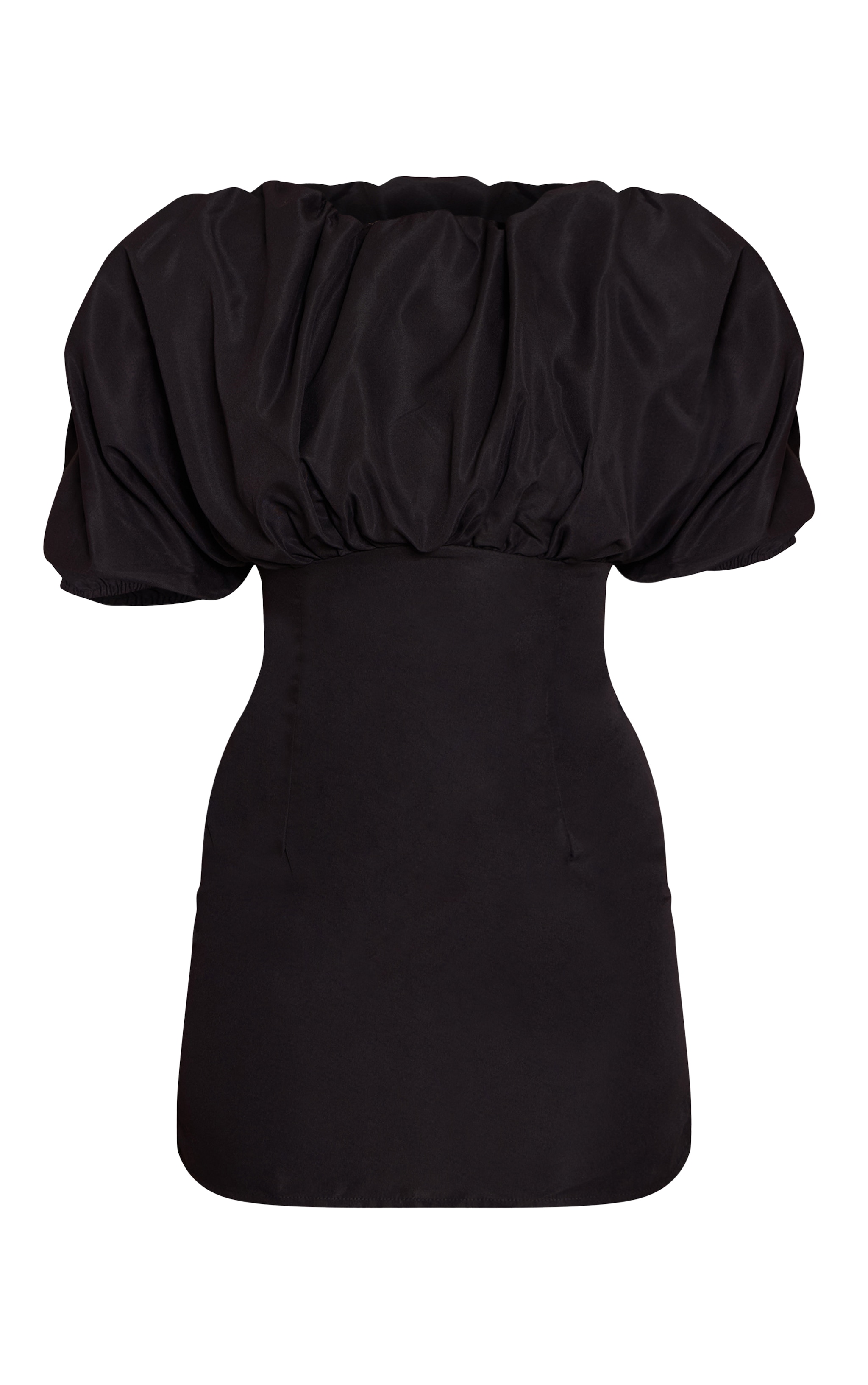 Black Puff Detail Bodycon Dress image 5