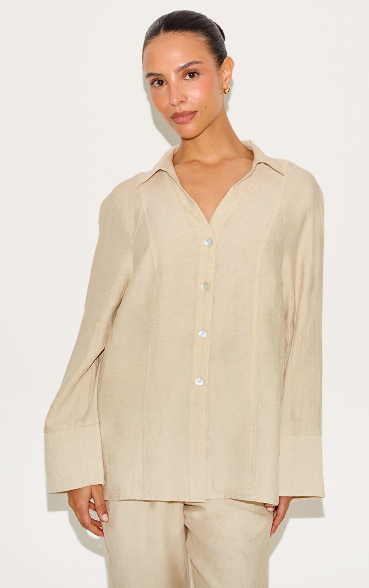 Petite Stone Woven Oversized Shirt image 1