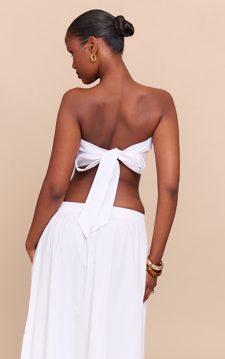White Beaded Pointed Bandeau image 2