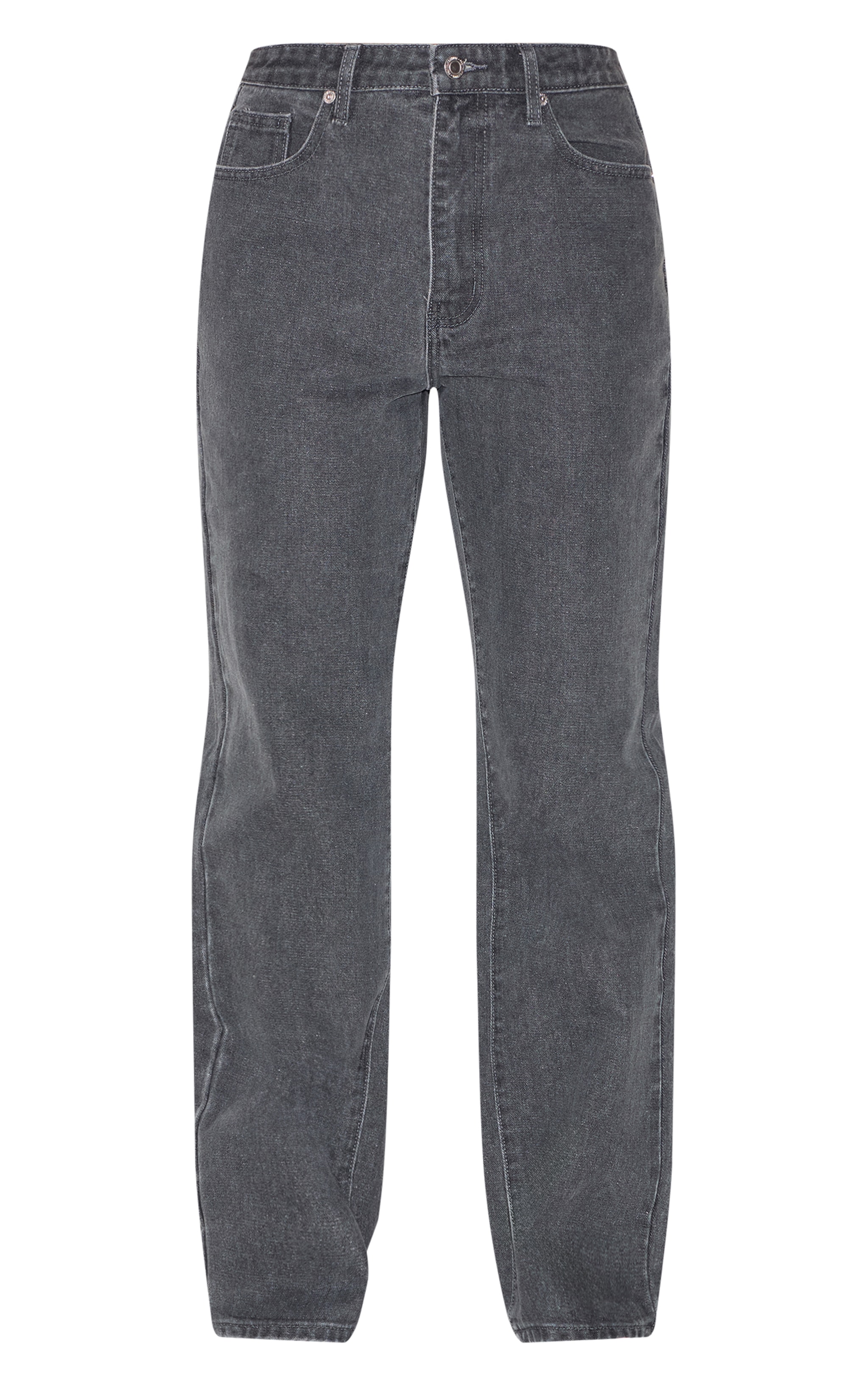Grey High Waist Straight Leg Jeans image 5