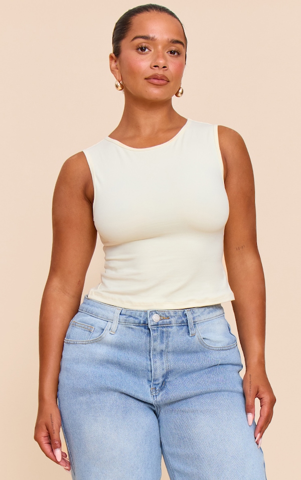 Shape Butter Cream Sculpted Longline Racer Top