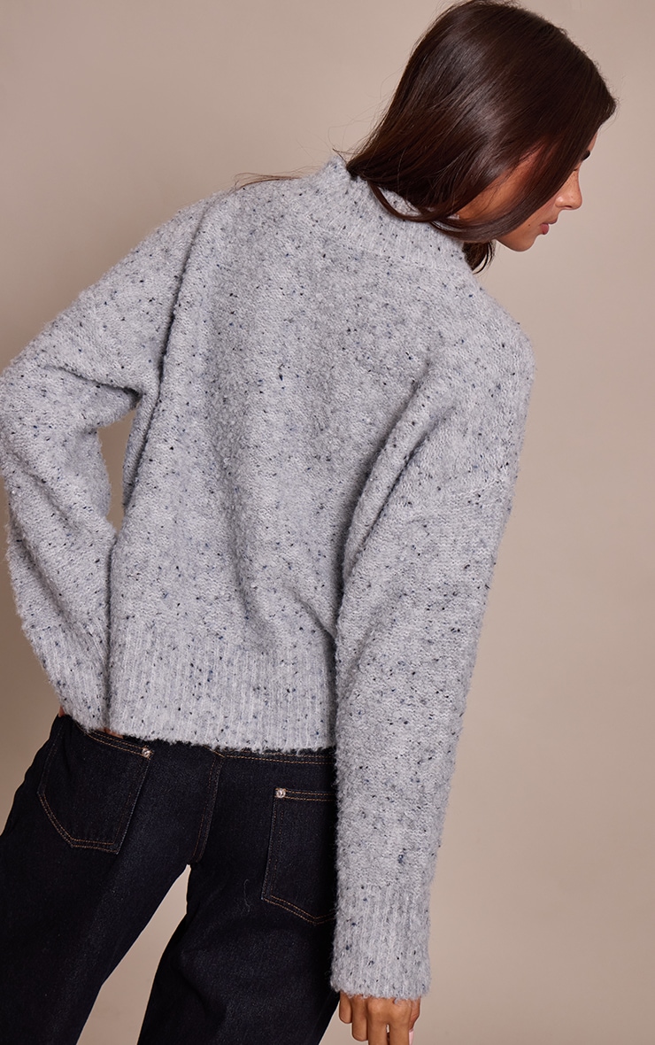 Grey Marl Oversized Sweater image 2
