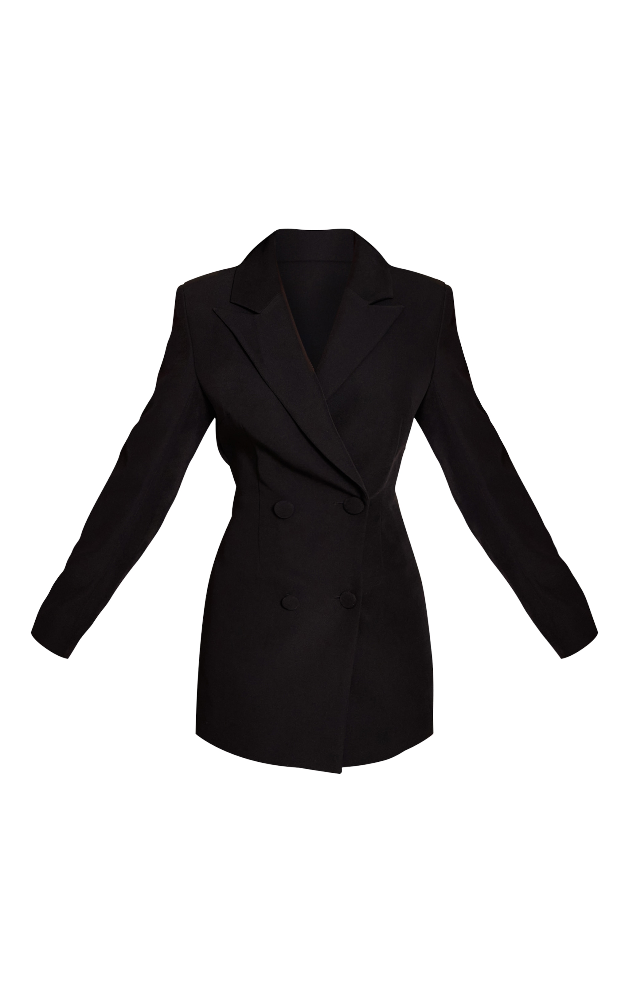 Petite Black Open Back Drape Blazer Dress image 5