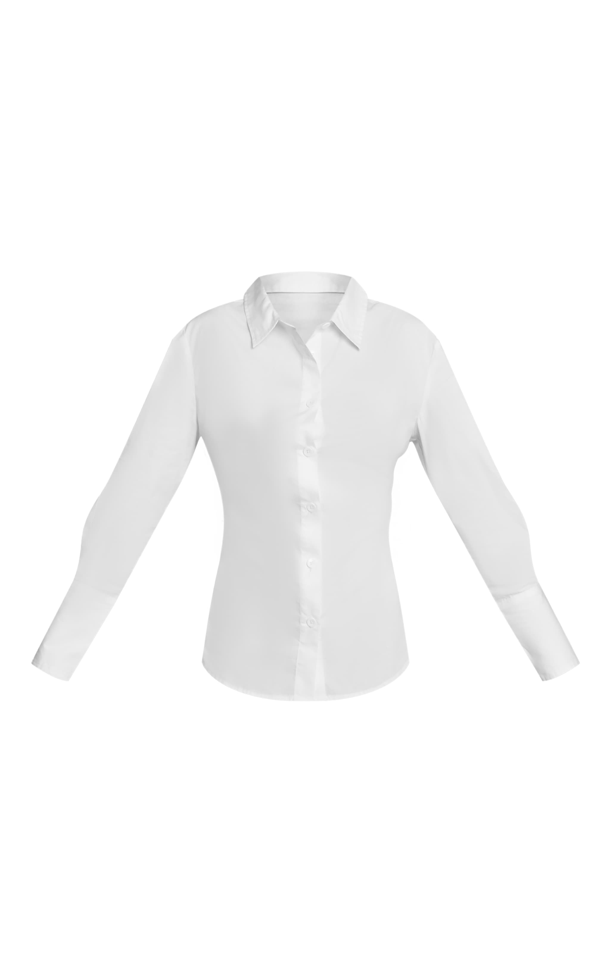 White Fitted Tie Back Deep Cuff Shirt image 5
