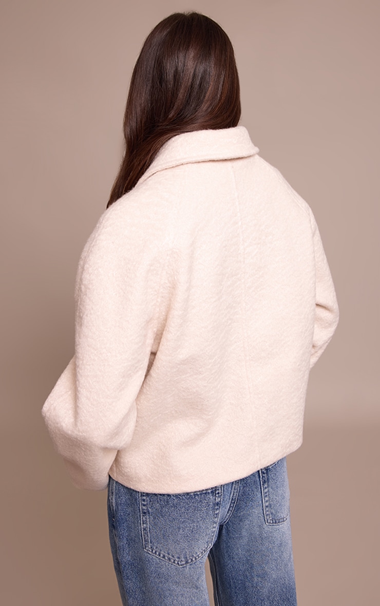 Veste bouclée crème à zip image 2