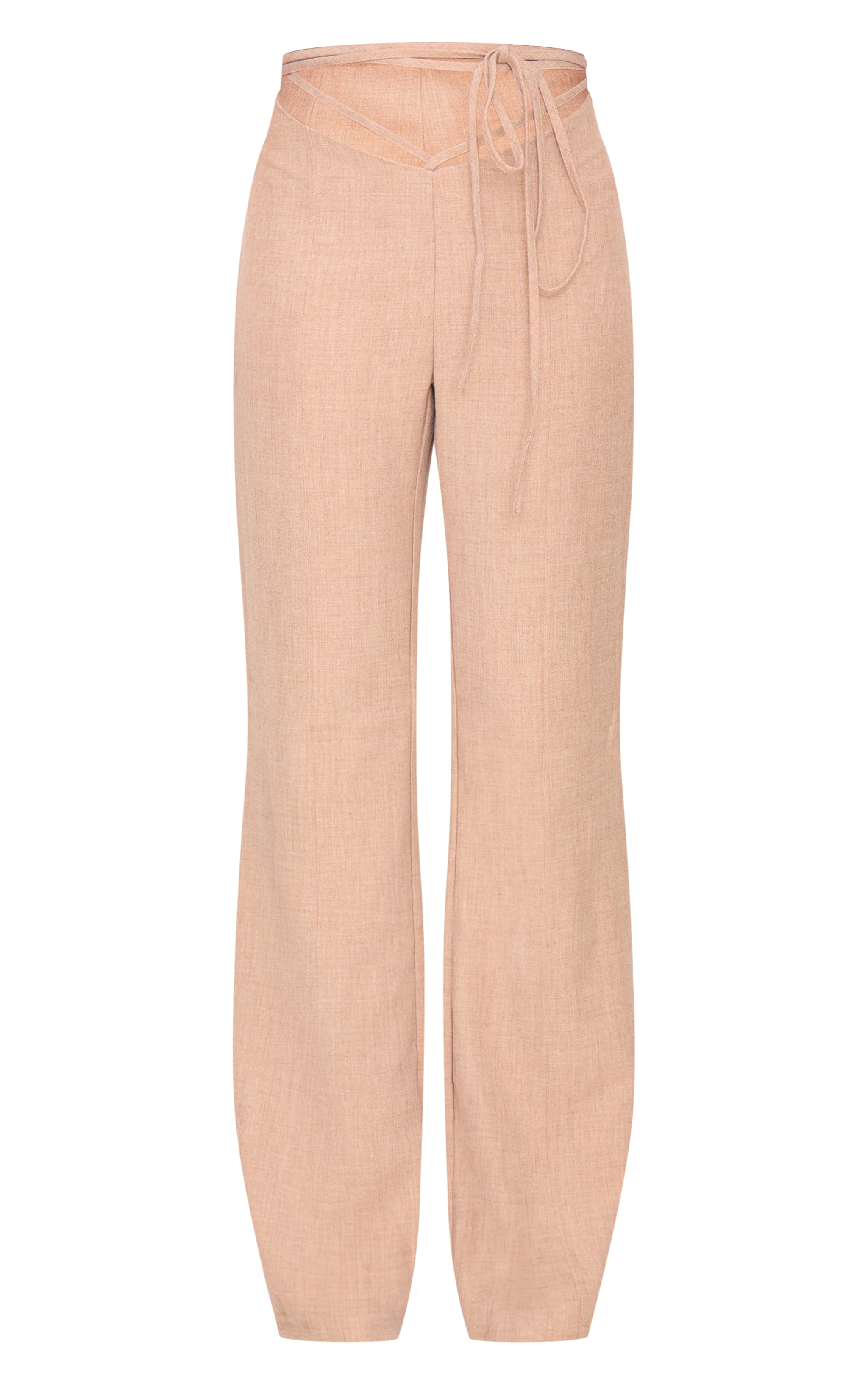 PLT Label Taupe Tie Waist Pants image 5