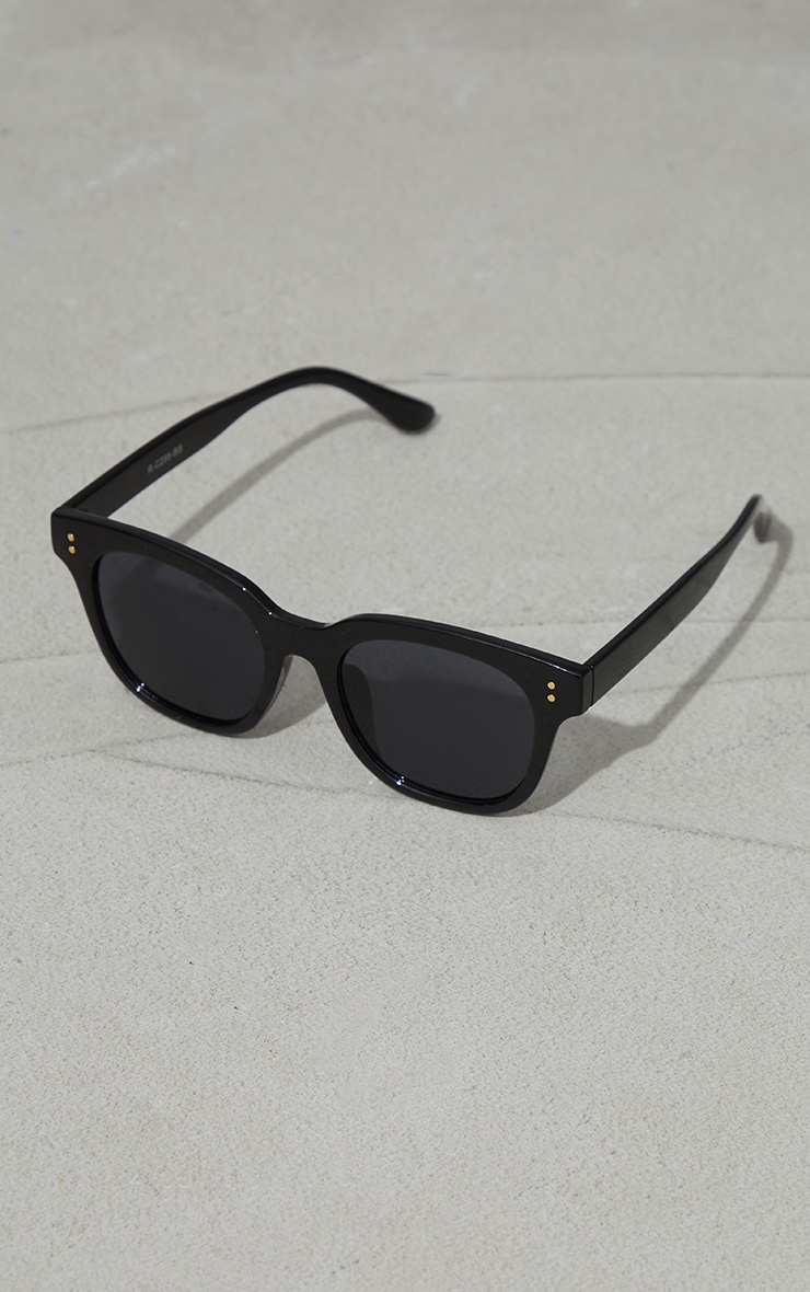 Black Plastic Classic Square Sunglasses image 2