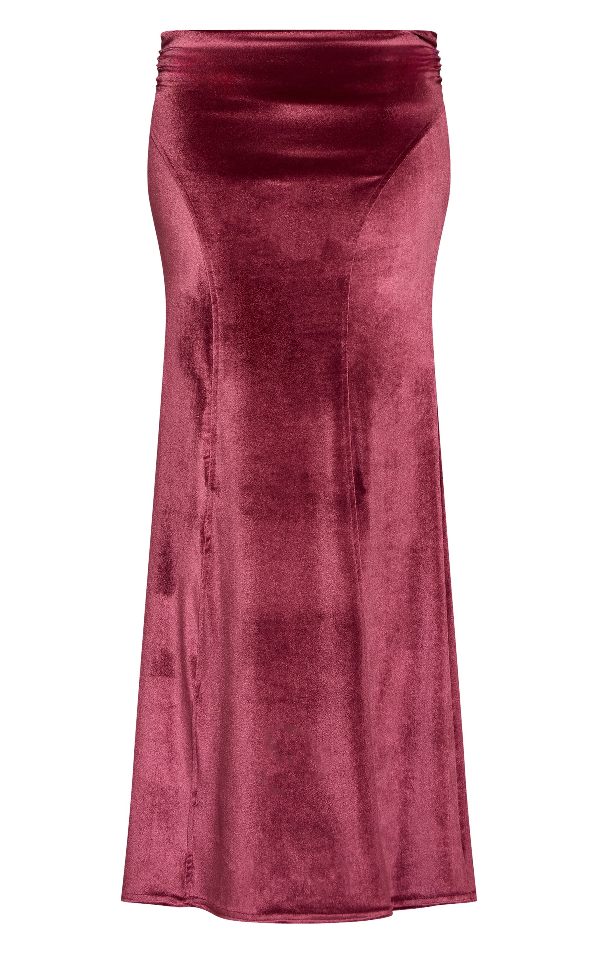 Jupe longue en velours prune à lisérés structurants image 5