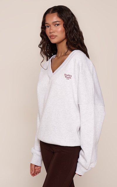 Ash Grey Health Club V Neck Sweatshirt
