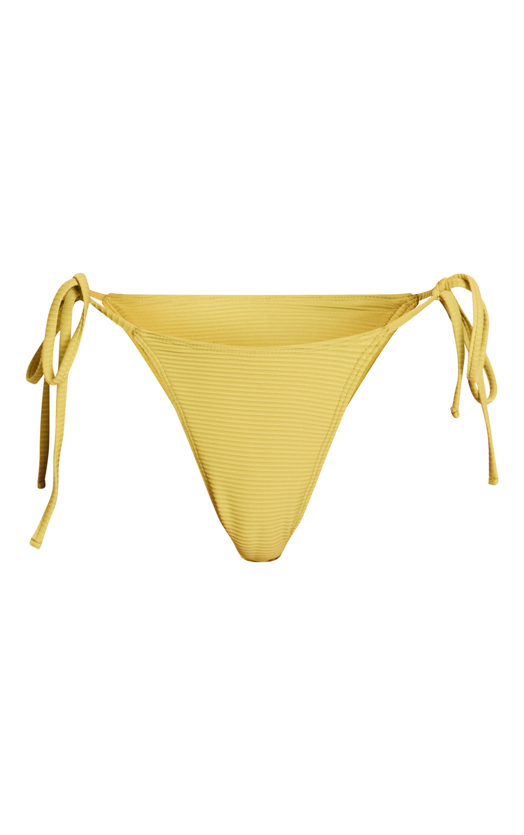Lime Ribbed Tie Side Bikini Bottoms image 5