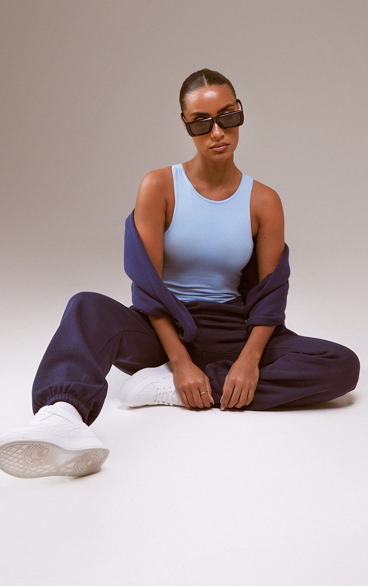 Light Blue Cotton Racer Bodysuit image 3