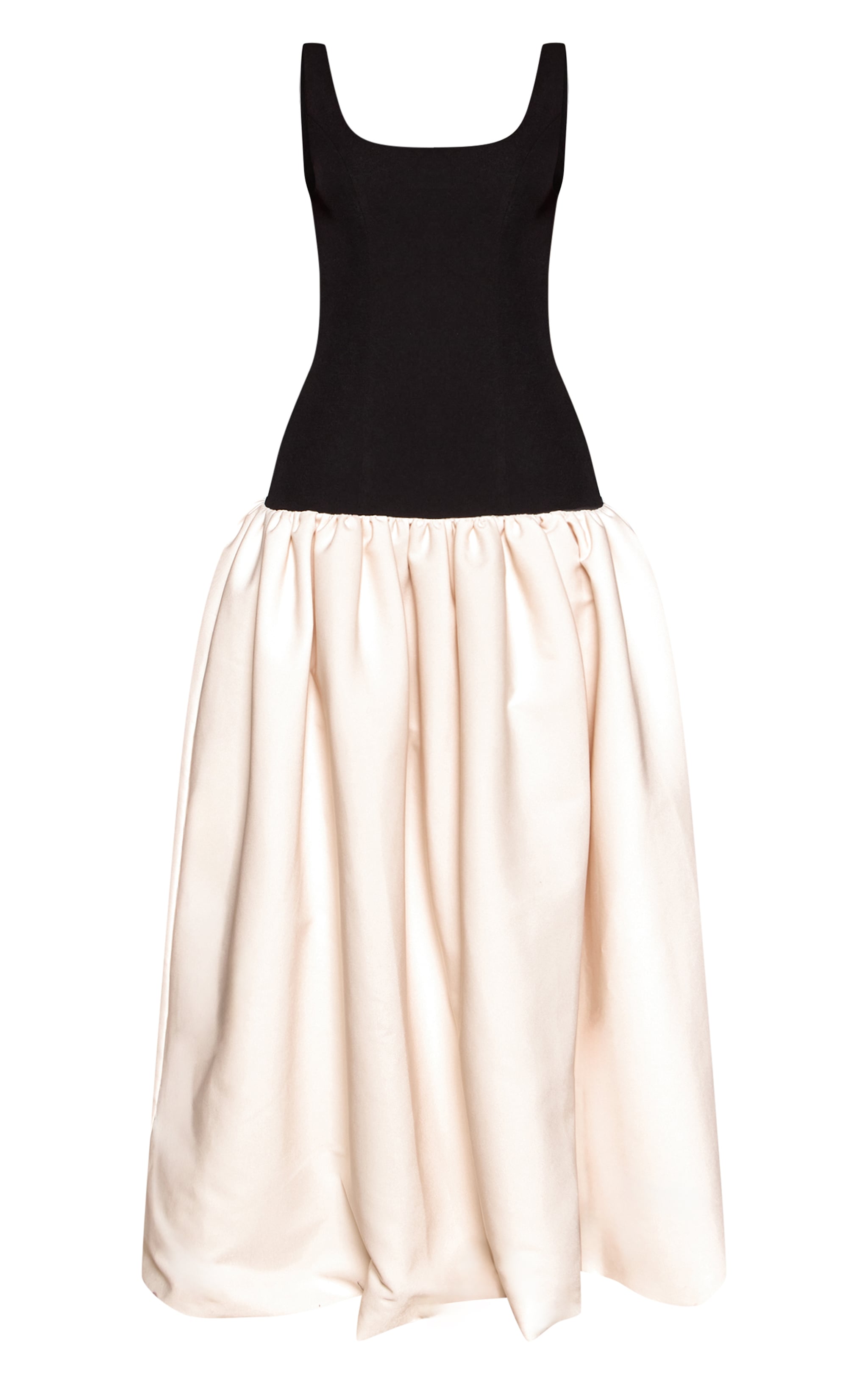 Petite Contrast Woven Gathered Hem Maxi Dress image 5