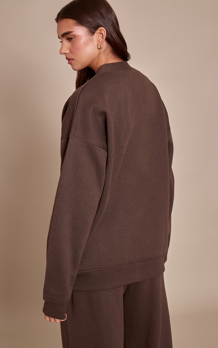 Chocolate Button Front Pocket Sweat Cardigan image 2