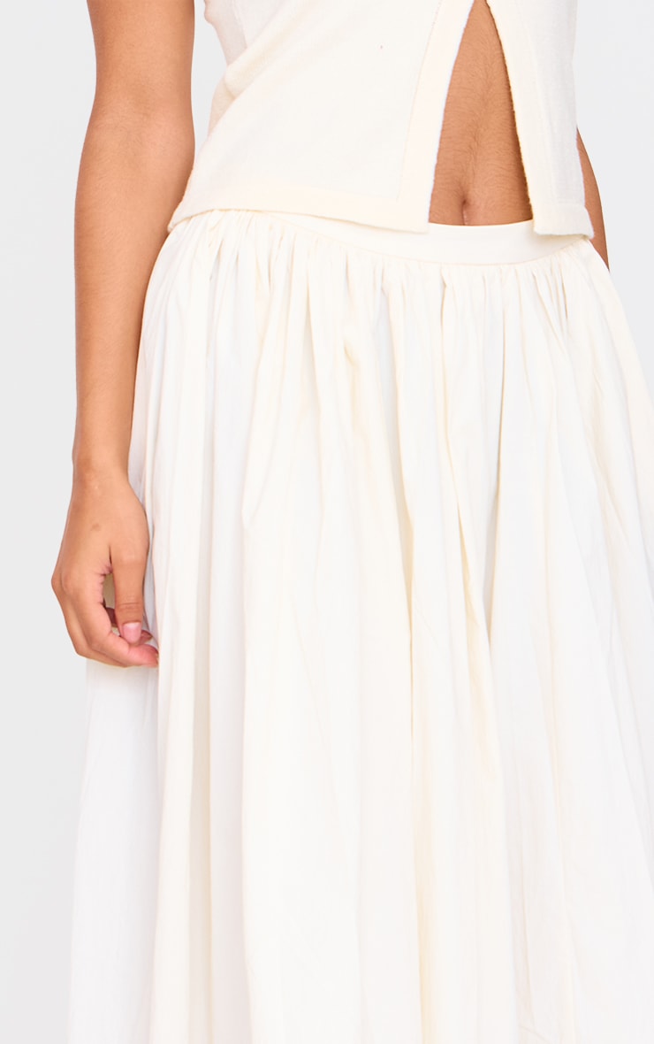 Cream Woven Floaty A Line Midaxi Skirt image 4