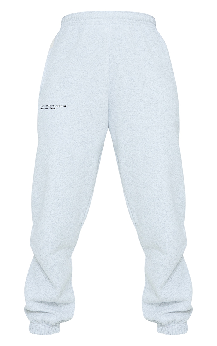 PRETTYLITTLETHING Logo Ash Grey Est 2012 Track Pants image 5