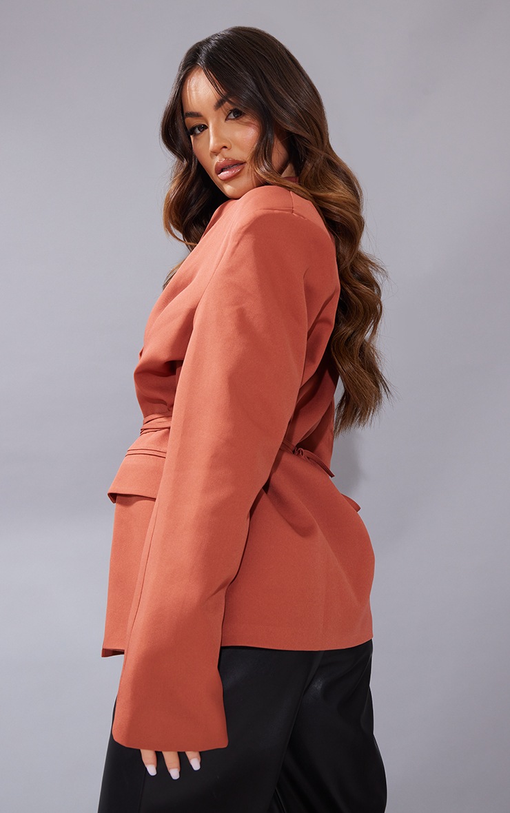 Rust Extreme Shoulder Padded Oversized Blazer image 2
