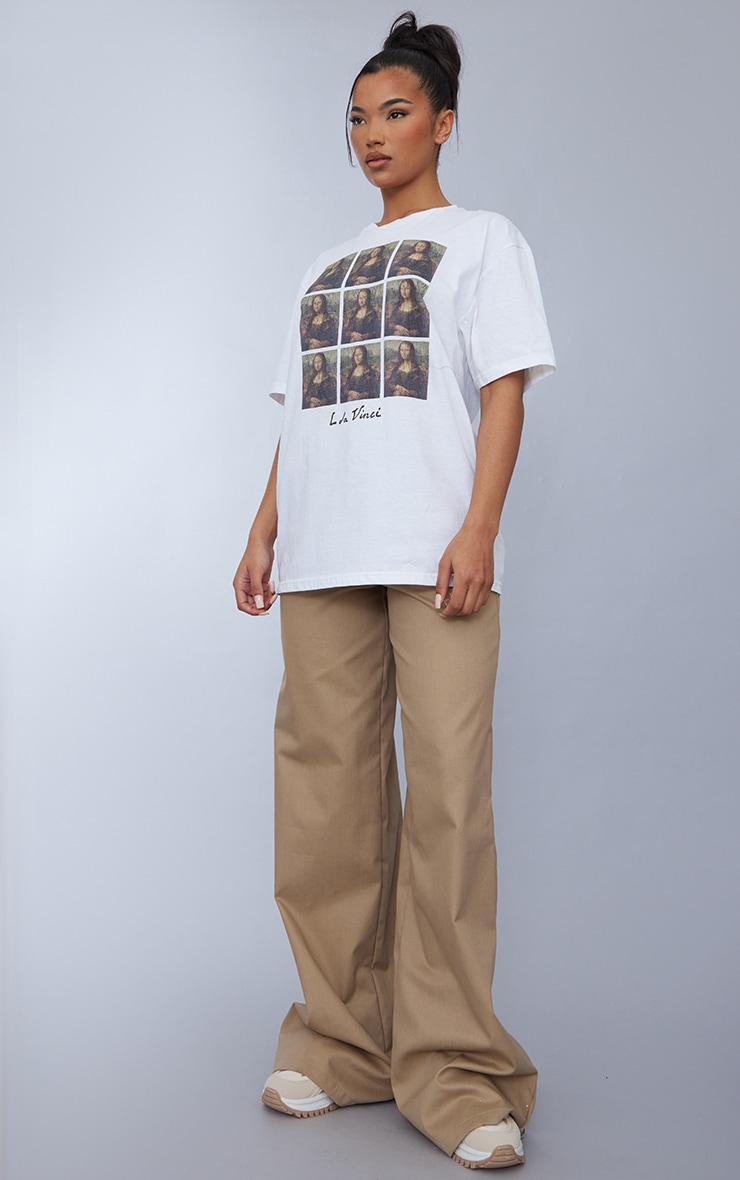 White Mona Lisa Multi Print Tshirt image 3