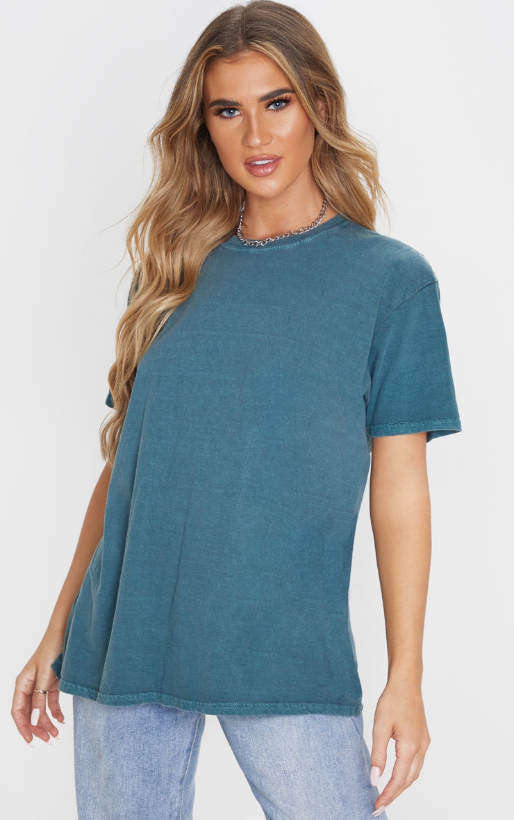 Teal Washed Oversized T Shirt