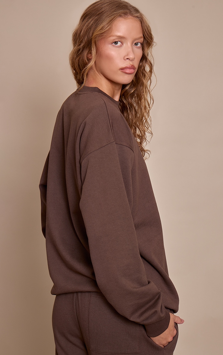 PLT Chocolate 440 GSM Heavyweight Cotton Loopback Sweatshirt  image 2