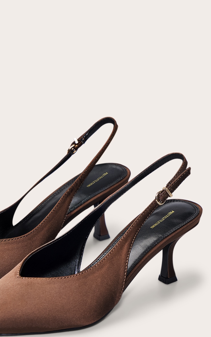 Mocha Mousse Satin Sling Back image 5