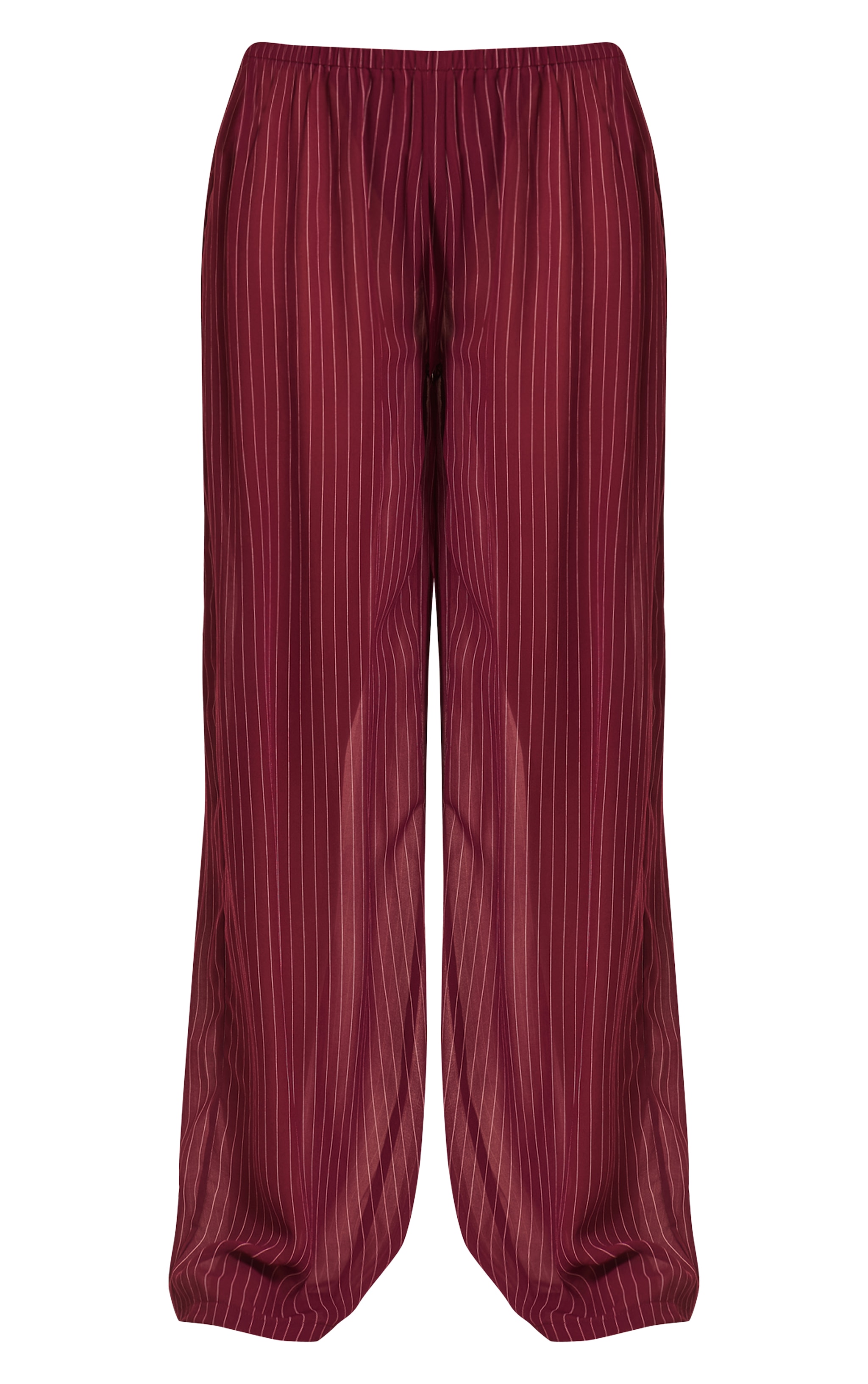 Burgundy Pinstripe Chiffon Beach Pants image 5