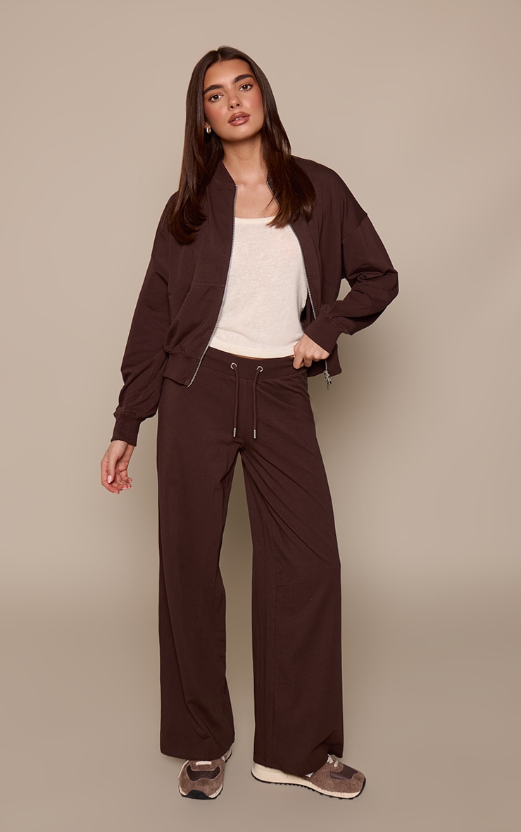 Chocolate Casual Zip Through Bomber image 3