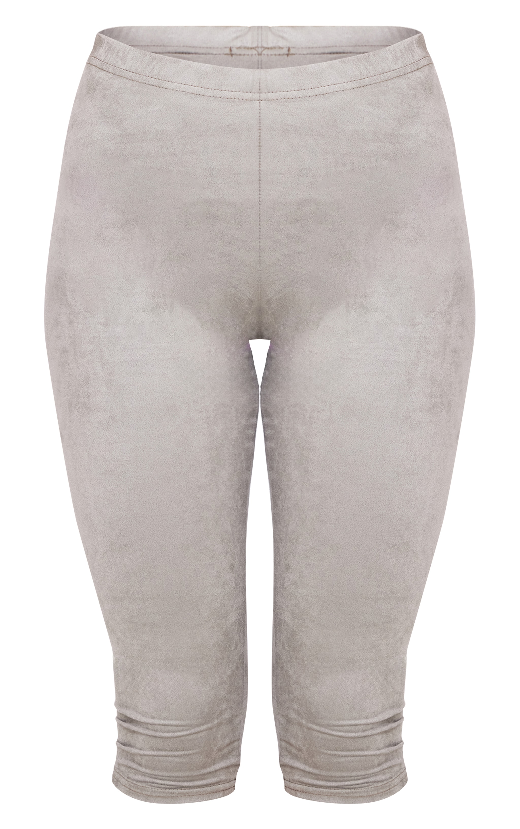 Light Khaki Faux Suede Capri Pants image 5