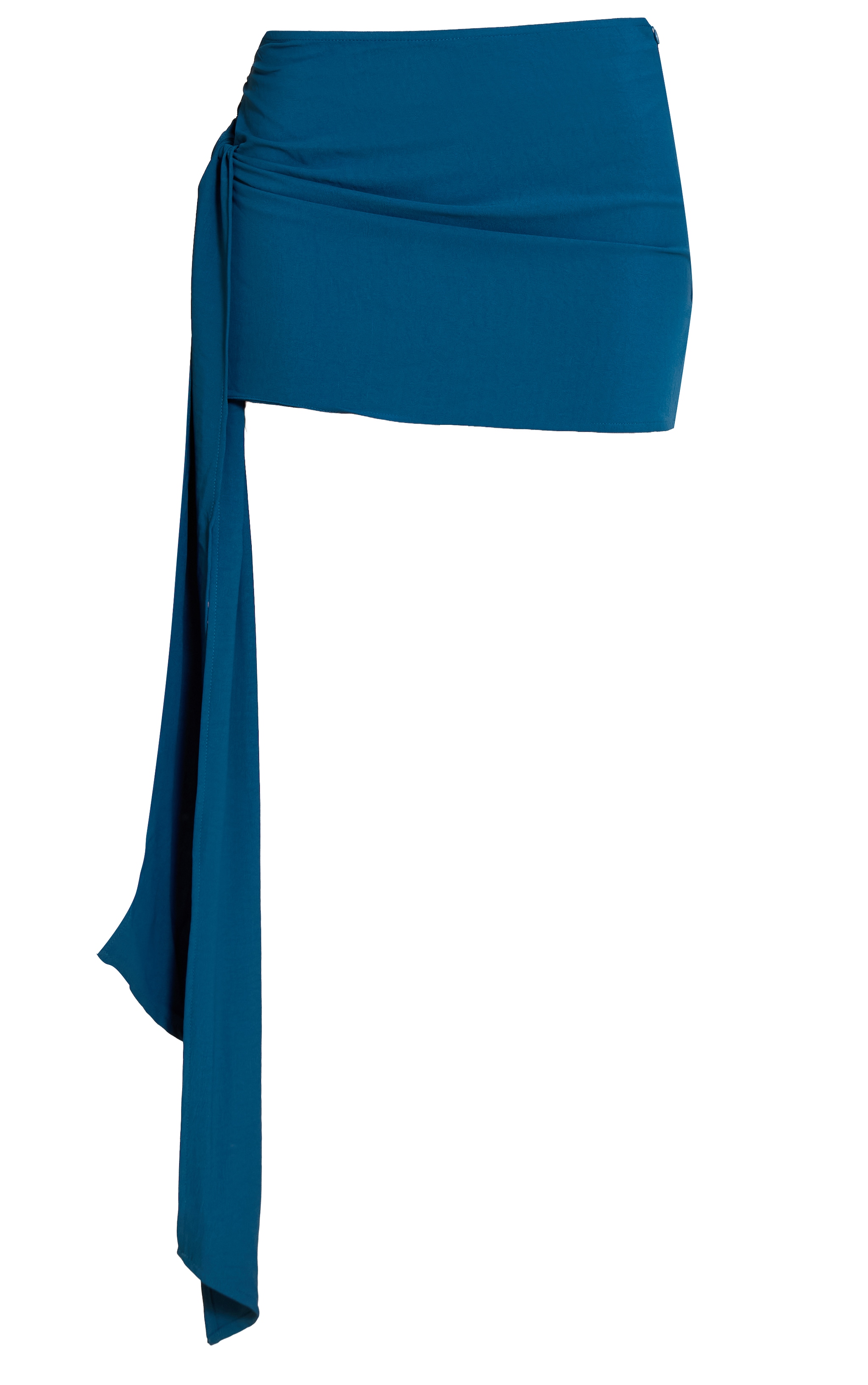 Teal Floaty Woven Knot Side Mini Skirt image 6