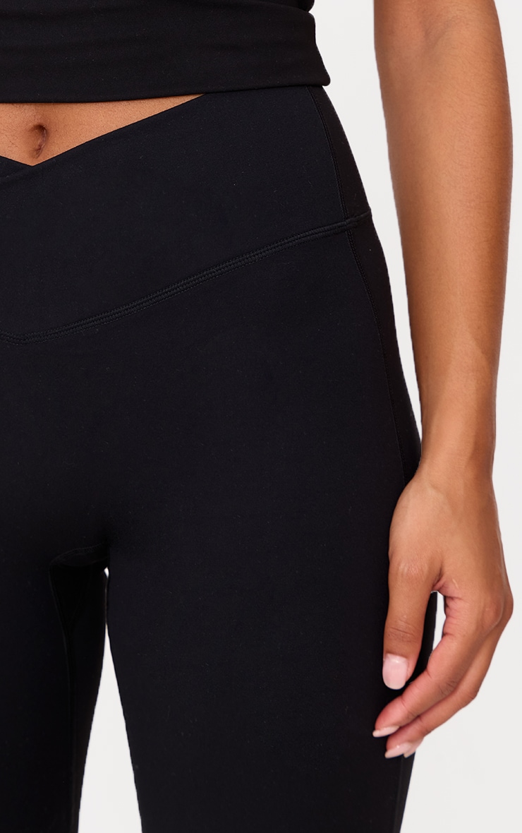 Black Sculpt Wrap Waist Yoga Pants image 3