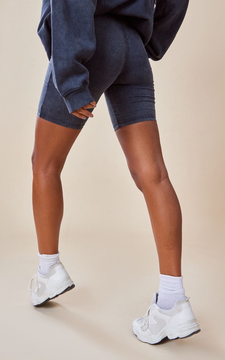 Charcoal Washed Cycling Shorts CoOrds PrettyLittleThing