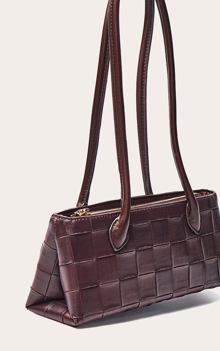 Sac à main chocolat à anses allongées image 3
