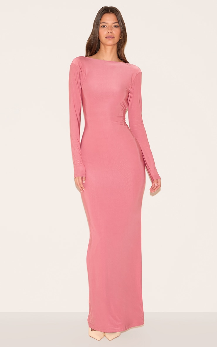  Blush Rose Double Layer Deep Back Maxi Dress image 2