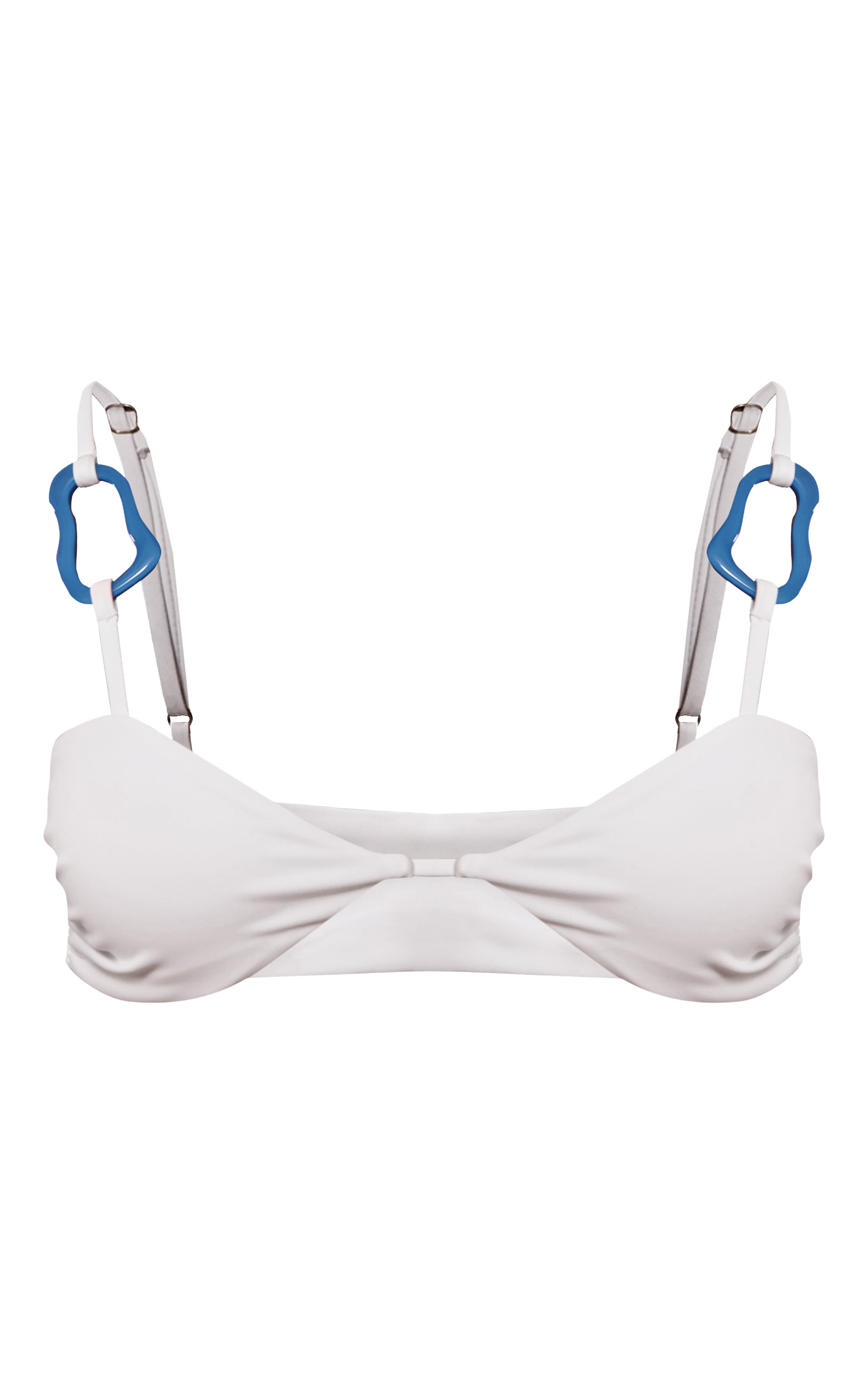 White Resin Trim Strappy Bikini Top image 5
