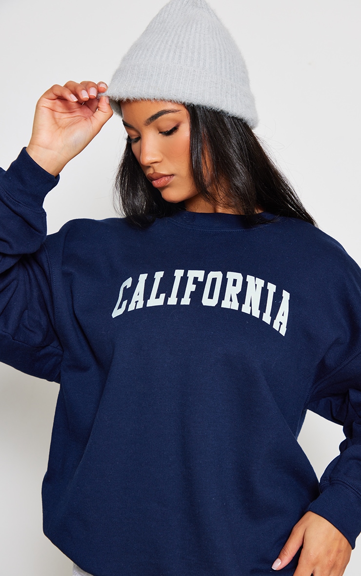 Sweat bleu marine imprimé California image 4