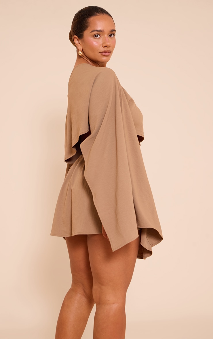 Shape Stone Hammered Satin Boat Neck Cape Top image 2