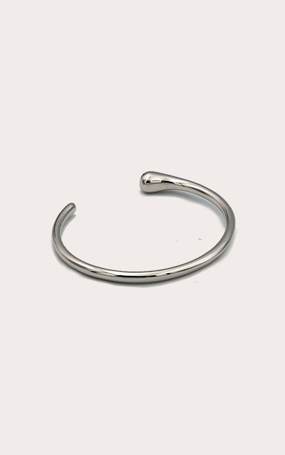 Silver Simple Smooth Curve Bangle