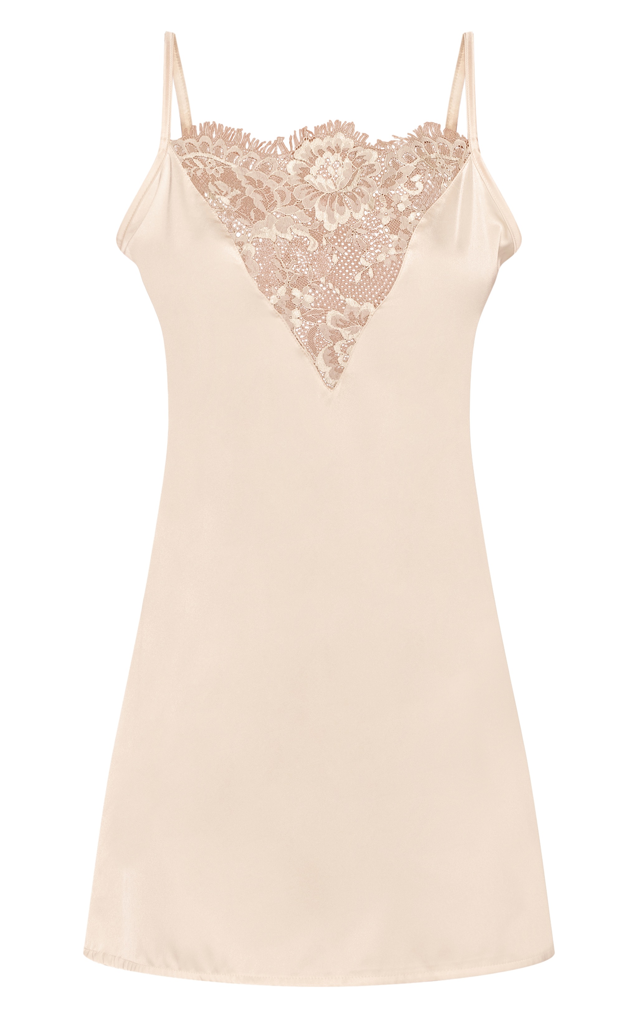 Lemon Satin Lace Panel Slip Dress image 5