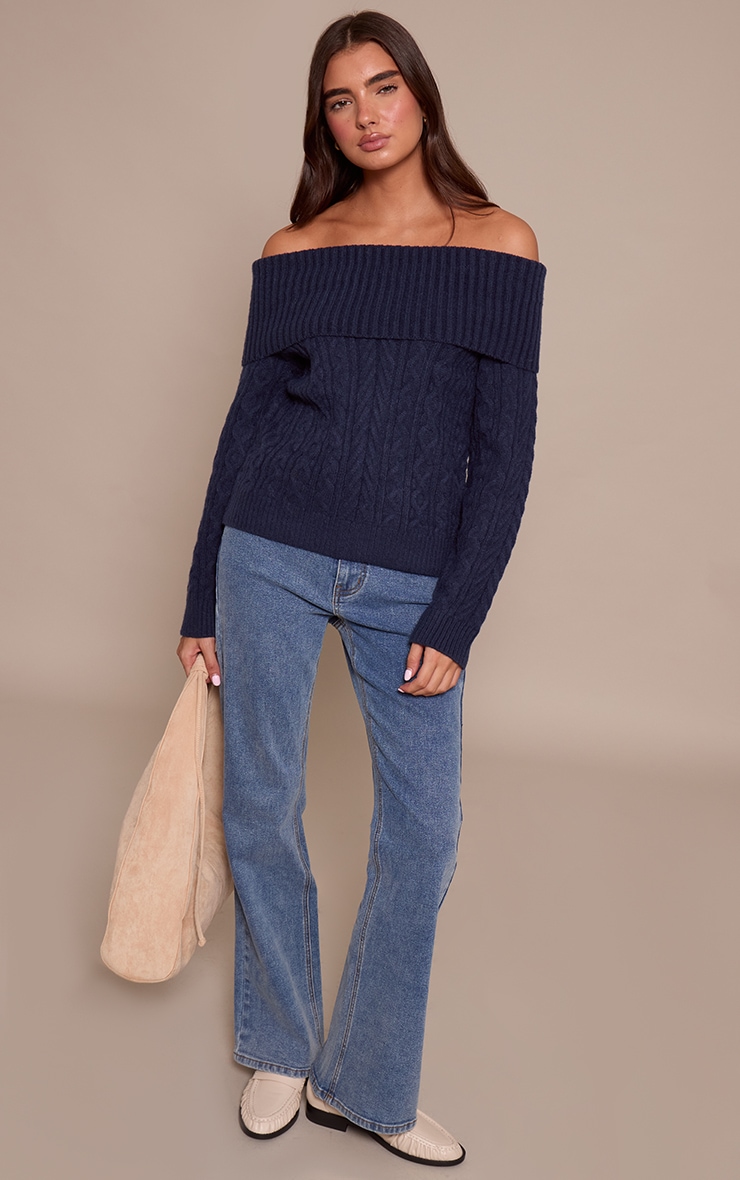 Mid Blue High Waisted Denim Bootcut Jeans