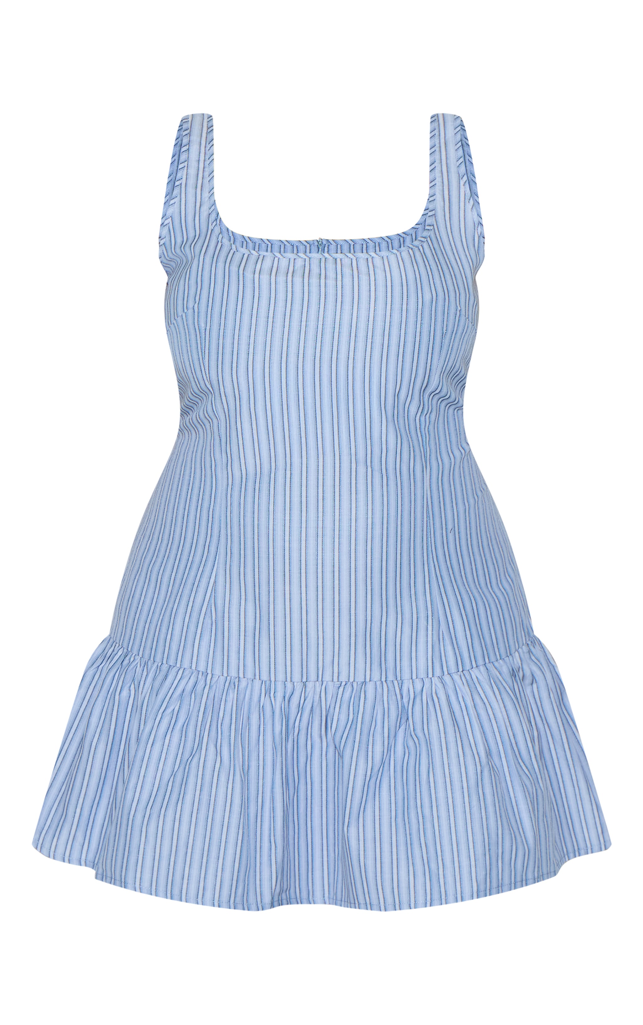 Plus Blue Striped Sleeveless Scoop Neck Shift Dress image 5