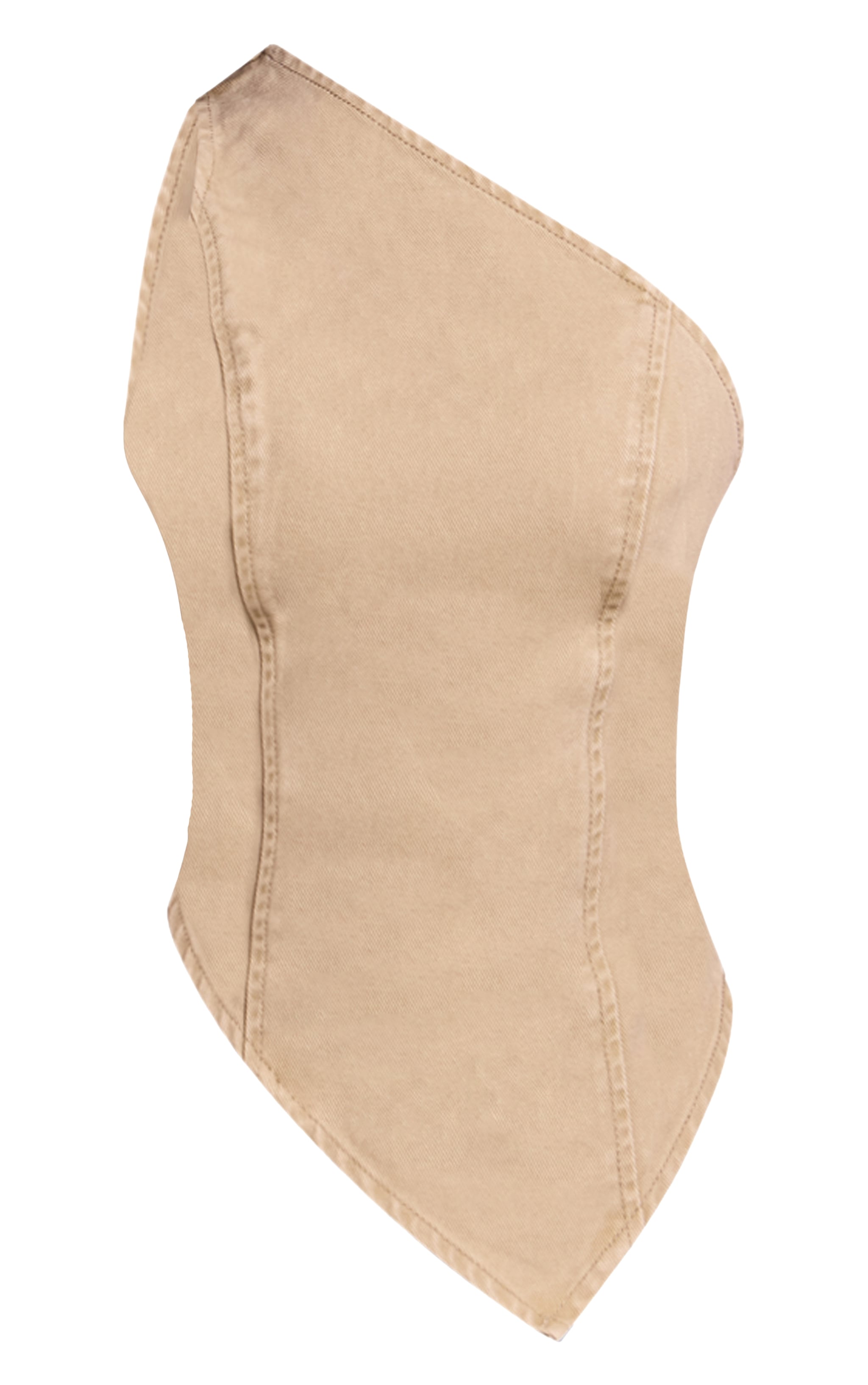 Petite Top asymétrique en jean kaki délavé image 5