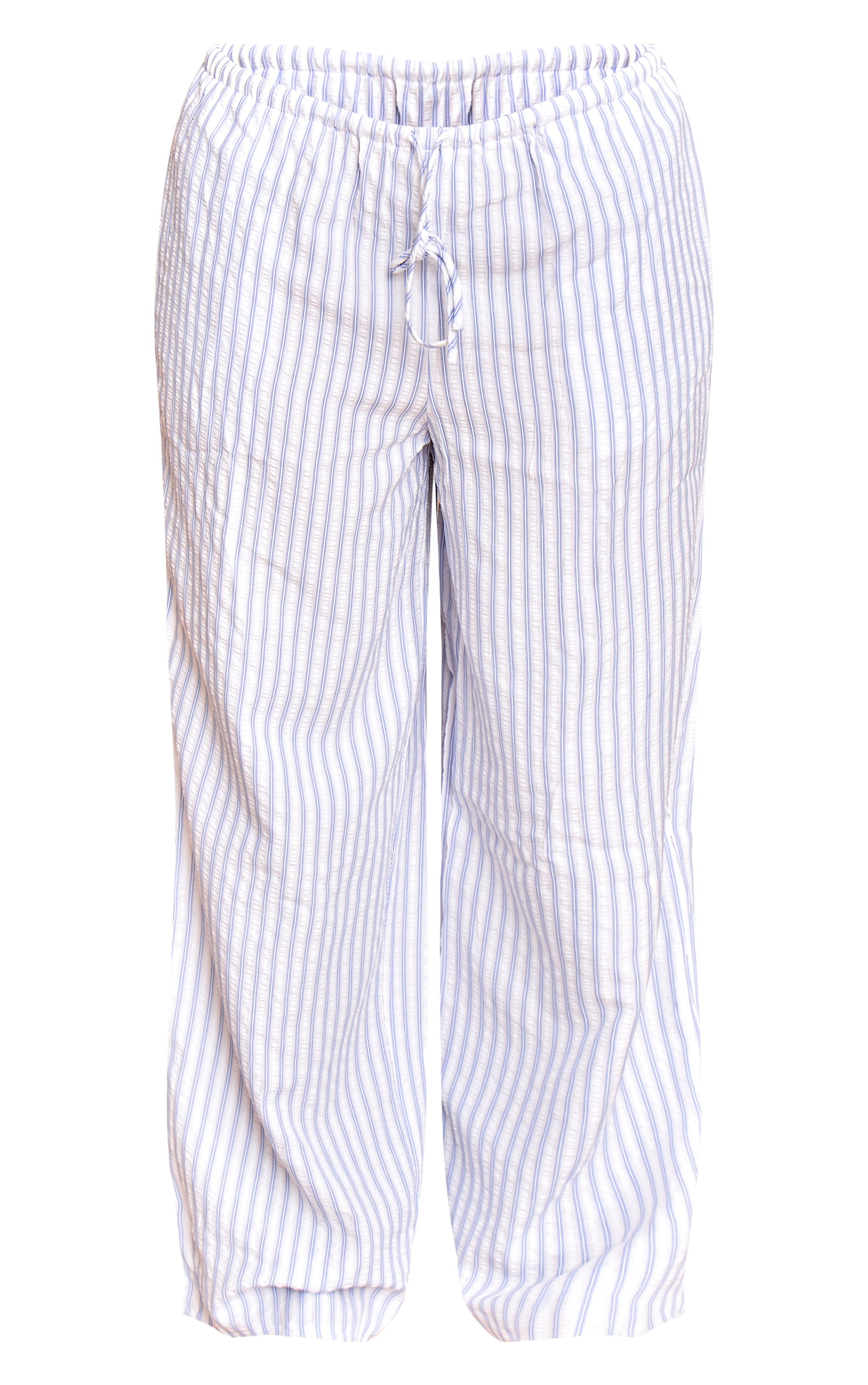 Plus Blue Striped Tie Waist Straight Leg Pant image 5