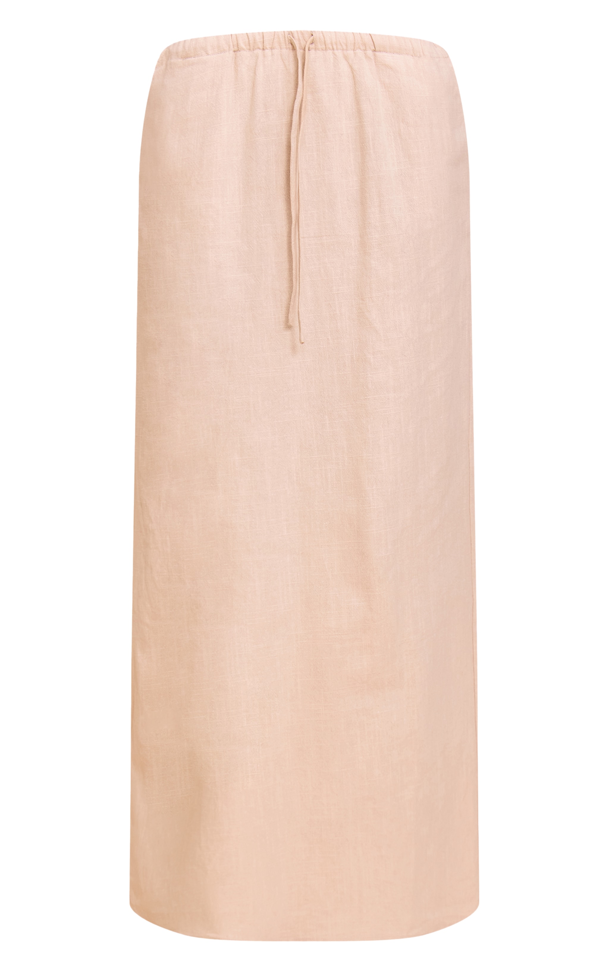 Natural Premium Linen Drawstring Maxi Skirt image 5
