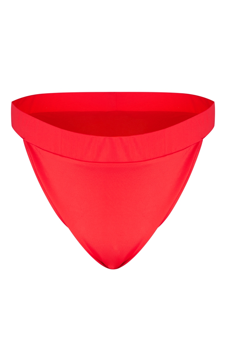 Plus Red High Leg Bikini Bottoms Plus Size PrettyLittleThing UAE