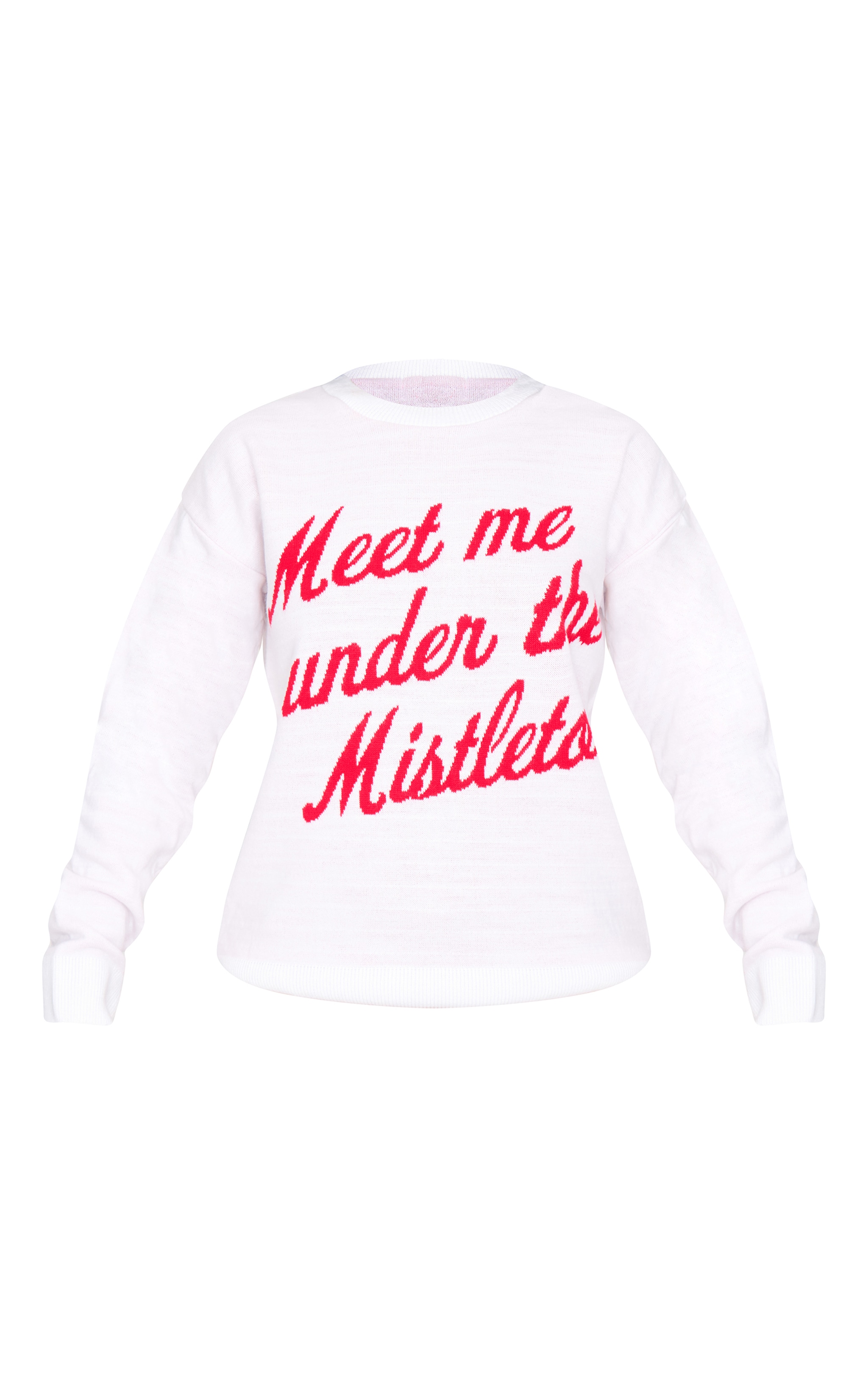 White And Red Meet Me Under The Mistletoe Christmas Sweater image 5