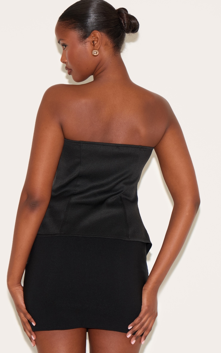 Black Peplum Bandeau image 2